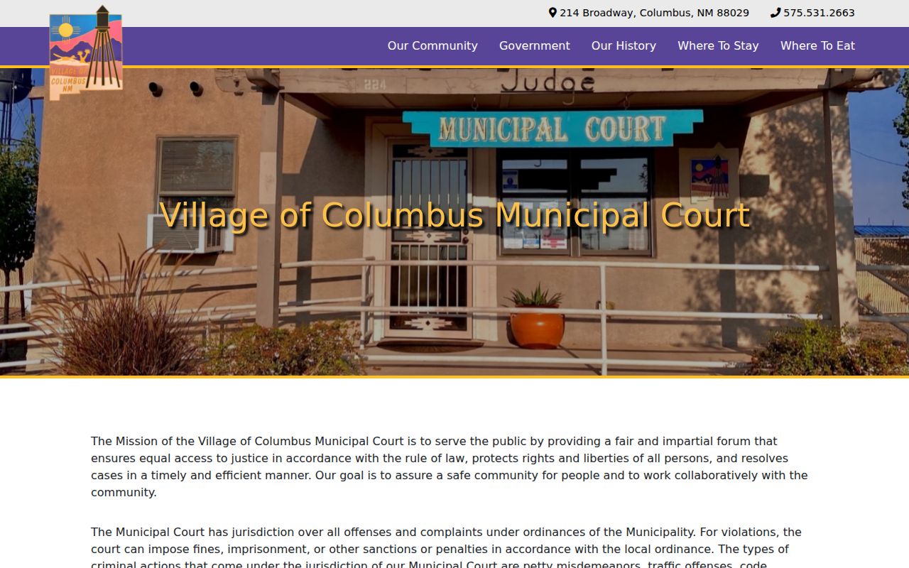 Luna County active warrants, official municipal court contact interface